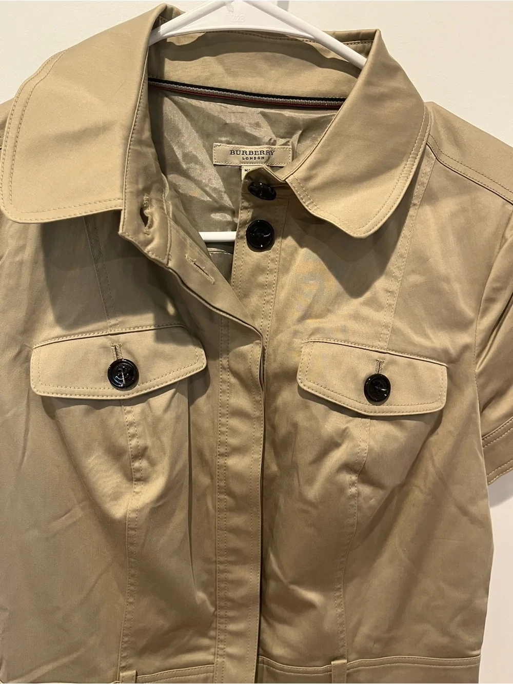 Burberry Khaki Short-Sleeve Trench Dress - Picture 4 of 4